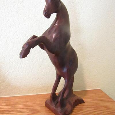 LOT 12  SANDICAST AND WOODEN HORSES