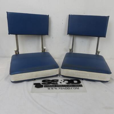 Set of 2 Stadium Seats, Blue & White