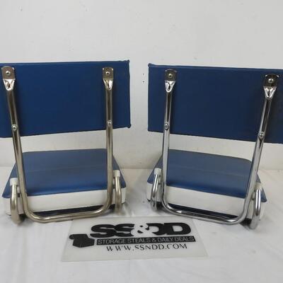 Set of 2 Stadium Seats, Blue & White