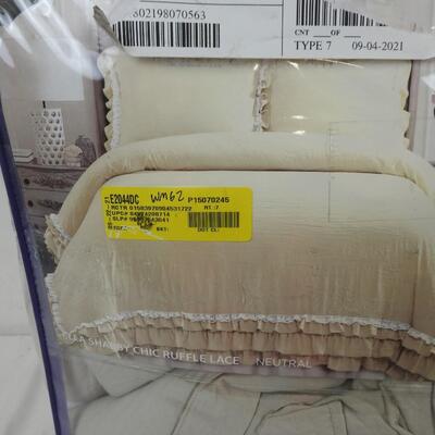 Lush Decor Full/Queen 3 Piece Cream Comforter Set