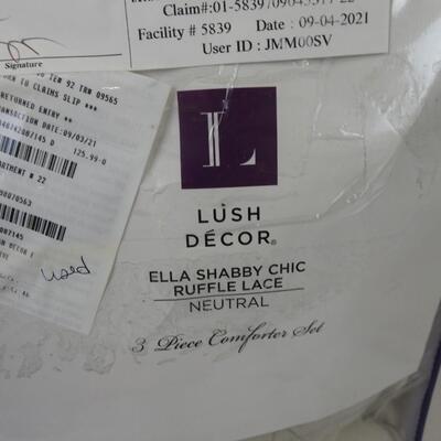 Lush Decor Full/Queen 3 Piece Cream Comforter Set