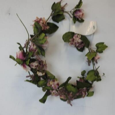 2 Pink Floral Wreathes, Glass/Ceramic Pink Duck Welcome Decor, Candle, Heart Box