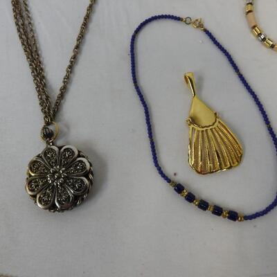 Vintage Costume Jewelry Set, Fancy and Casual Necklaces, Assorted Colors