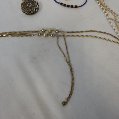 Vintage Costume Jewelry Set, Fancy and Casual Necklaces, Assorted Colors