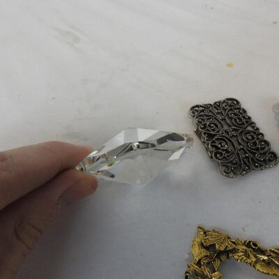 Vintage 4 Decorated Musi Gold and Silver Colors, Chandelier Crystal