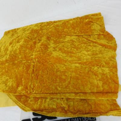 Golden Yellow Fabric, 3 Moderate Sized Pieces, Not Evenly Cut