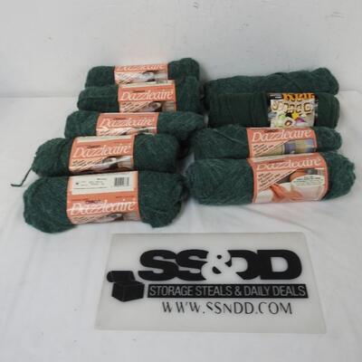9 Spruce Caron Dazzleaire Worsted Wieght Yarn, 4 Ply 3 Ounce