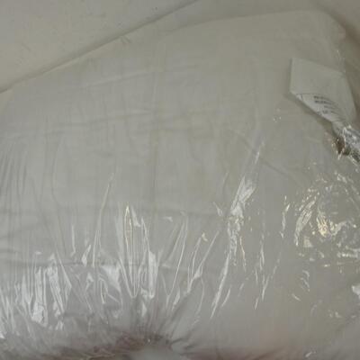 24" Square White Soft Pillow, Good Condition, Packaging Damaged