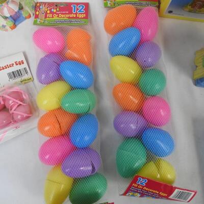 12 pc Easter, Easter Village Houses, Lighted Shoe House, Eggs, Jelly Beans Bunny