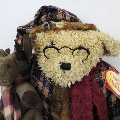 Tall Bear Decor: Celebrate the Holidays, Bear Figure with Moose, Chest and Bag