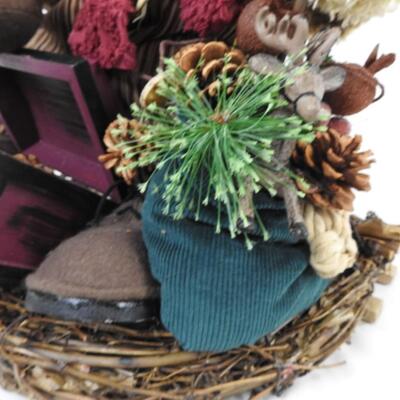 Tall Bear Decor: Celebrate the Holidays, Bear Figure with Moose, Chest and Bag