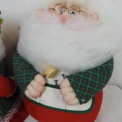Soft Sculpture Santa and Mrs. Clause