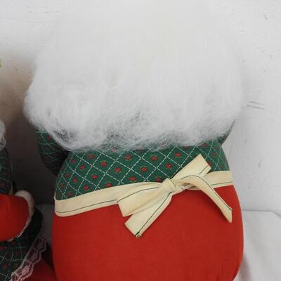 Soft Sculpture Santa and Mrs. Clause