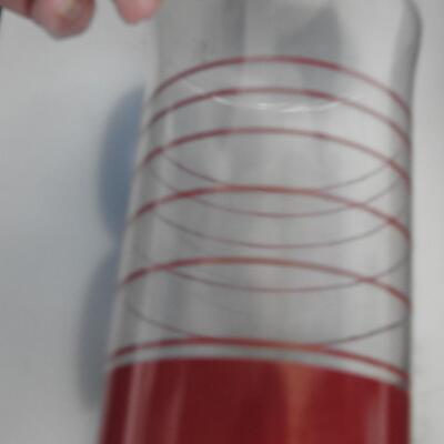 12 pc Glassware: 12 0z (?) glasses with Red Striping