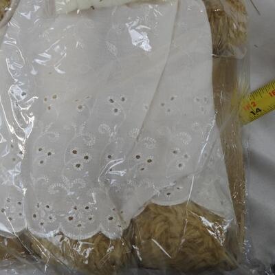 2 Snow Bear Collectables 17" and 2 Girl and 1 Boy Angel Bunnies-17" Muslin