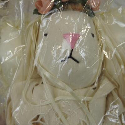 2 Snow Bear Collectables 17" and 2 Girl and 1 Boy Angel Bunnies-17" Muslin