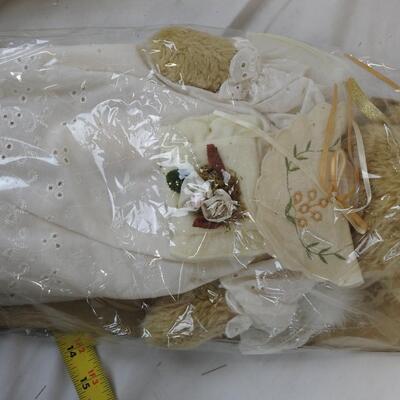 2 Snow Bear Collectables 17" and 2 Girl and 1 Boy Angel Bunnies-17" Muslin