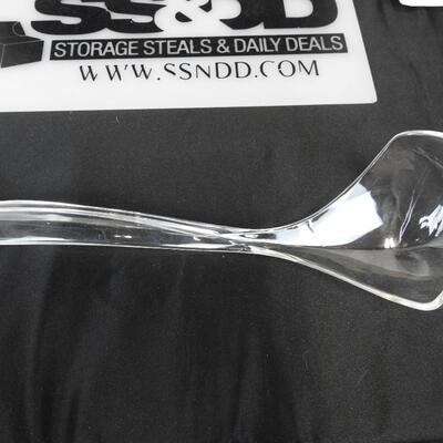 11 pc Crystal Serving Lot:  Punch Bowl, Ladle, and hanging hooks.