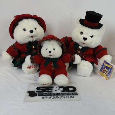 150th Anniversary Charles Dickens "A Christmas Carol" Bears, Papa, Mama, Baby