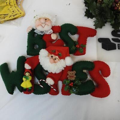 12 pc Christmas Lot: Rocking Chair w/Bear, table decor and hanging decor, etc