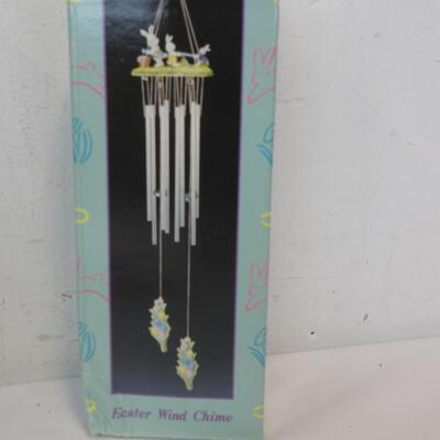 New Old Stock Easter Lot: 3 Figurines and 1 Wind Chime