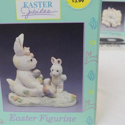 New Old Stock Easter Lot: 3 Figurines and 1 Wind Chime