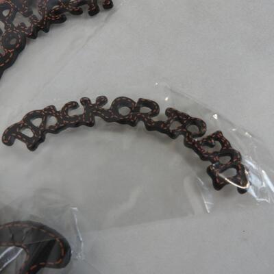 14 pc Halloween Decorations: Spider Webbing, basket grass, wood cut outs - New