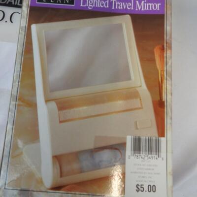 10 pc Office Lot: VCR programmer, Travel Mirror, Crystal Clock, Cassette Tapes