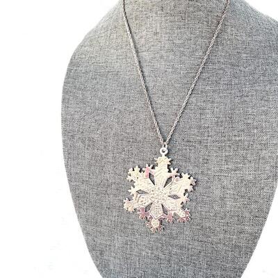 MMA FIRST ISSUE 1971 STERLING SILVER SNOWFLAKE ORNAMENT NECKLACE