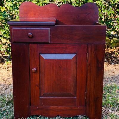 Lot 189: Vintage Primitive Petite Pine Cabinet/Dry Sink