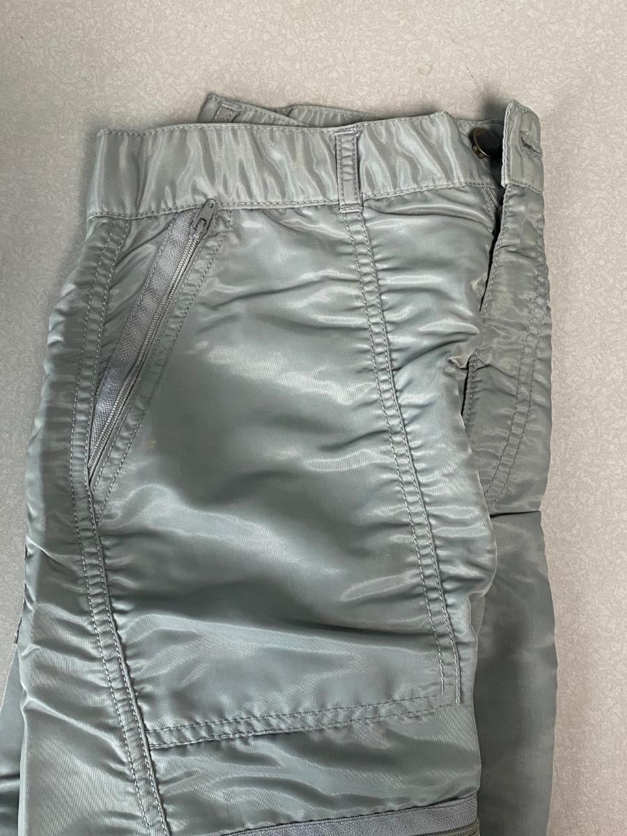Bugle Boy Black Vintage Nylon Parachute Pants with Grey Zippers