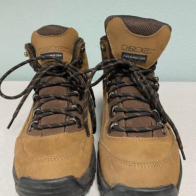 Cherokee Brown Leather Trail Hiking Boots Size 8 | EstateSales.org