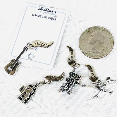 GROUP OF 4 STATE & SCENIC ATTRACTIONS STERLING SILVER CHARMS