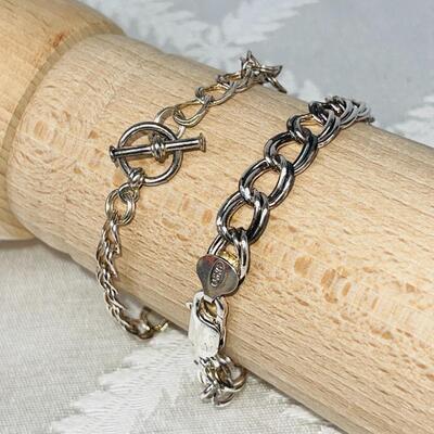 2 STERLING SILVER STARTER BRACELETS FOR CHARMS