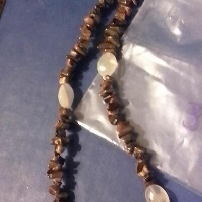 Tigereye and Quartz Necklace