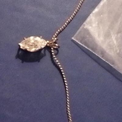 Nice Marquis White Zircon Pendant & Chain