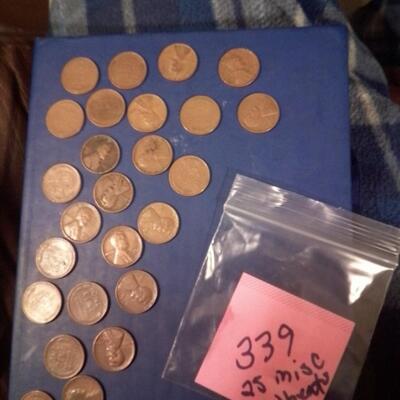 25 misc Wheat Pennies