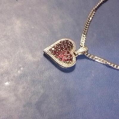 Diamond & Ruby Pendant & Chain