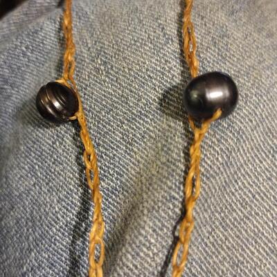 Tahitian Baroque Pearls on 5 Ft. Knotted Sinew