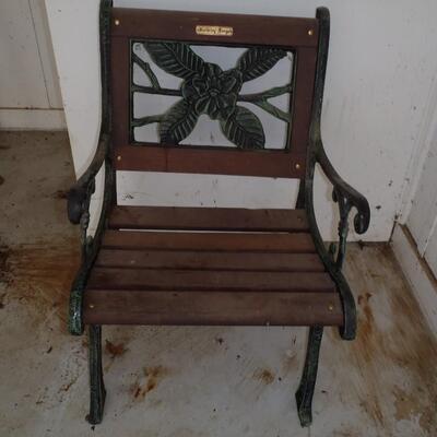 Vintage Berkeley Forge Cast Iron & Slat wood chair