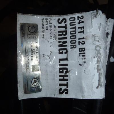 2 Outdoor string lights, 24' 12 bulbs each