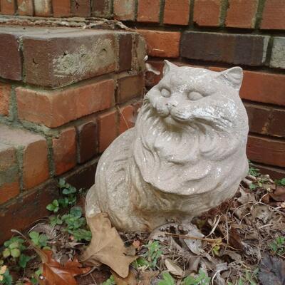 Vintage Concrete Cat Statue 