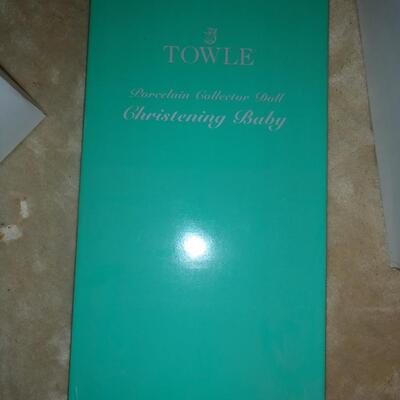 New in box; Towle Porcelain Collector Doll; "Christening Baby"