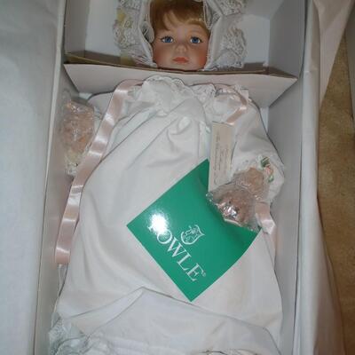 New in box; Towle Porcelain Collector Doll; "Christening Baby"