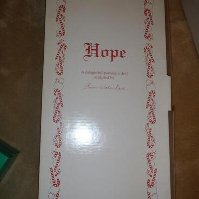 New in box; "Hope" Porcelain Doll; Hamilton Collection
