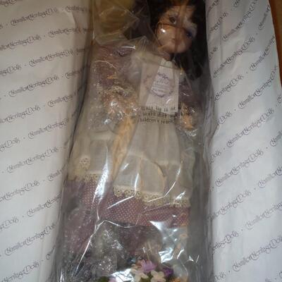 New in box; "Shy Violet" Porcelain Doll; Hamilton Collection