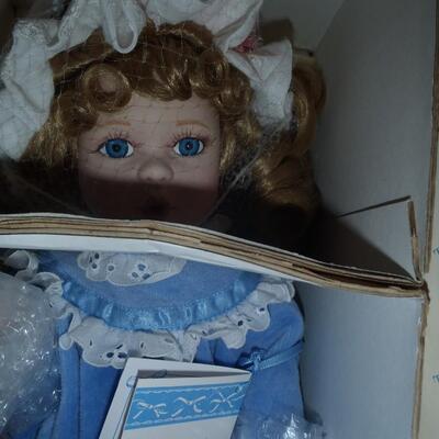 New in box; Porcelain Doll, "A Kiss Goodnight"