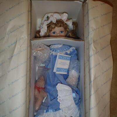 New in box; Porcelain Doll, "A Kiss Goodnight"