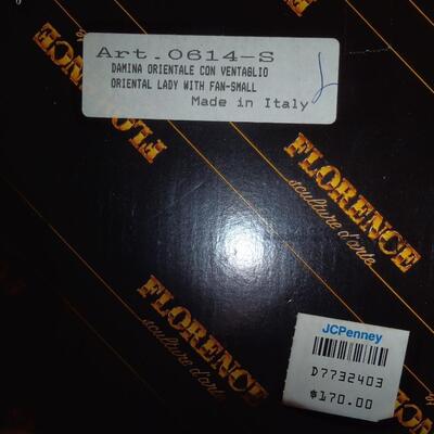 Florence Sculpture D'arte Original Giuseppe Armani Oriental Lady with Fan Figurine