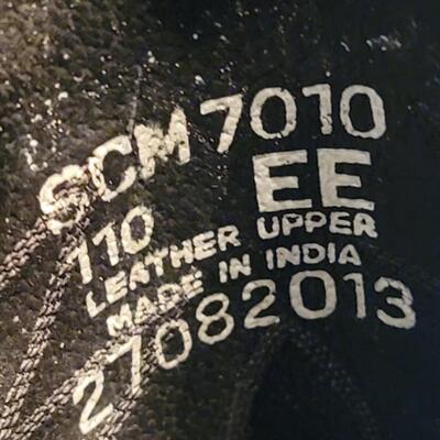 Brown and black pair of boots mens size 110 ee leather Made in India